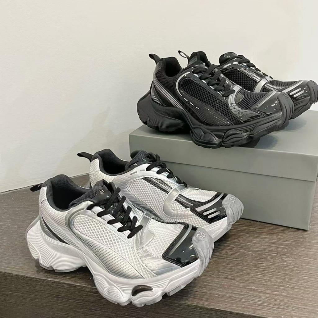 Cowhide version~ 2025 spring niche ann showing feet little dad shoes women's thick-soled leather sports and leisure women's shoes