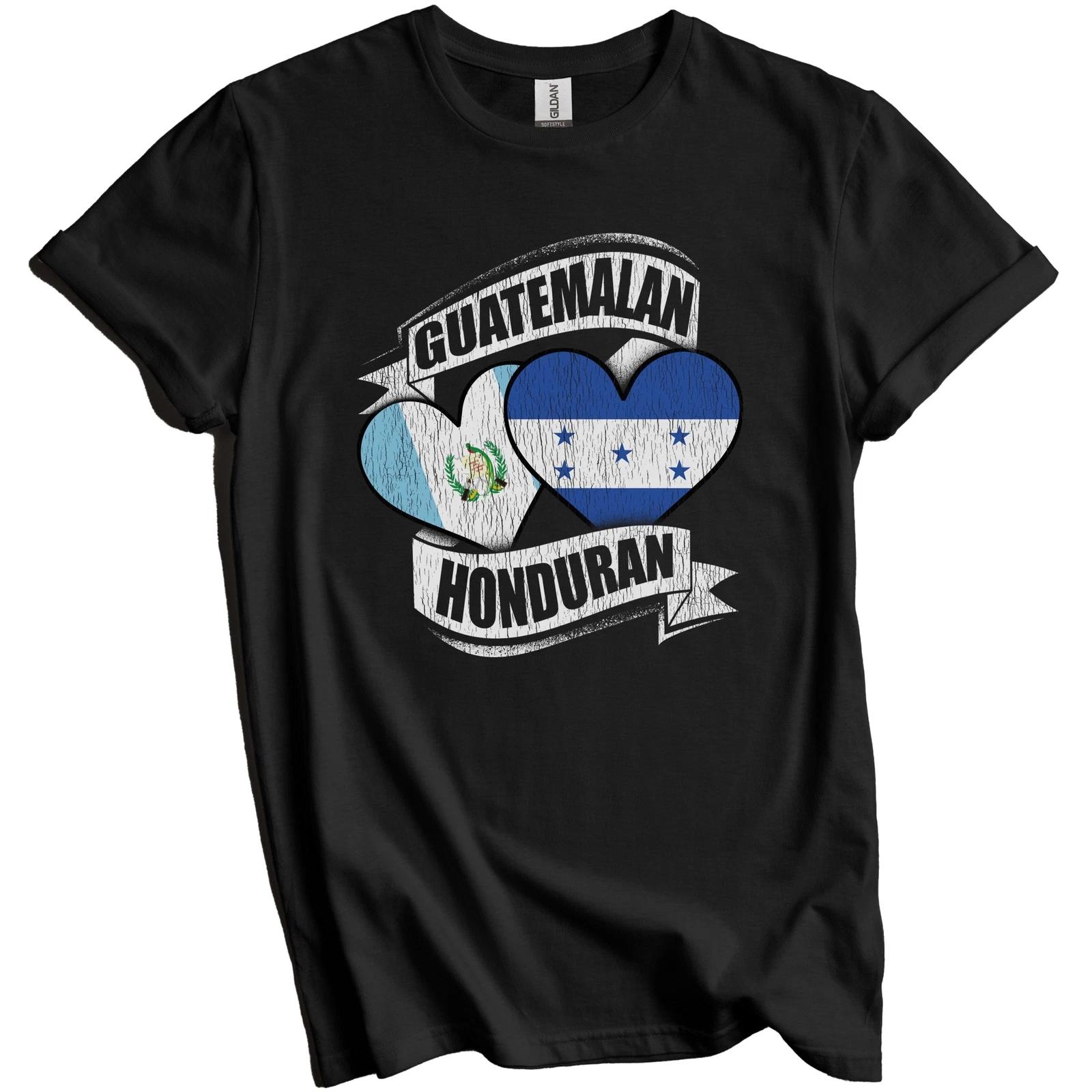 Guatemalan Honduran Hearts Guatemala Honduras Flags T-Shirt S