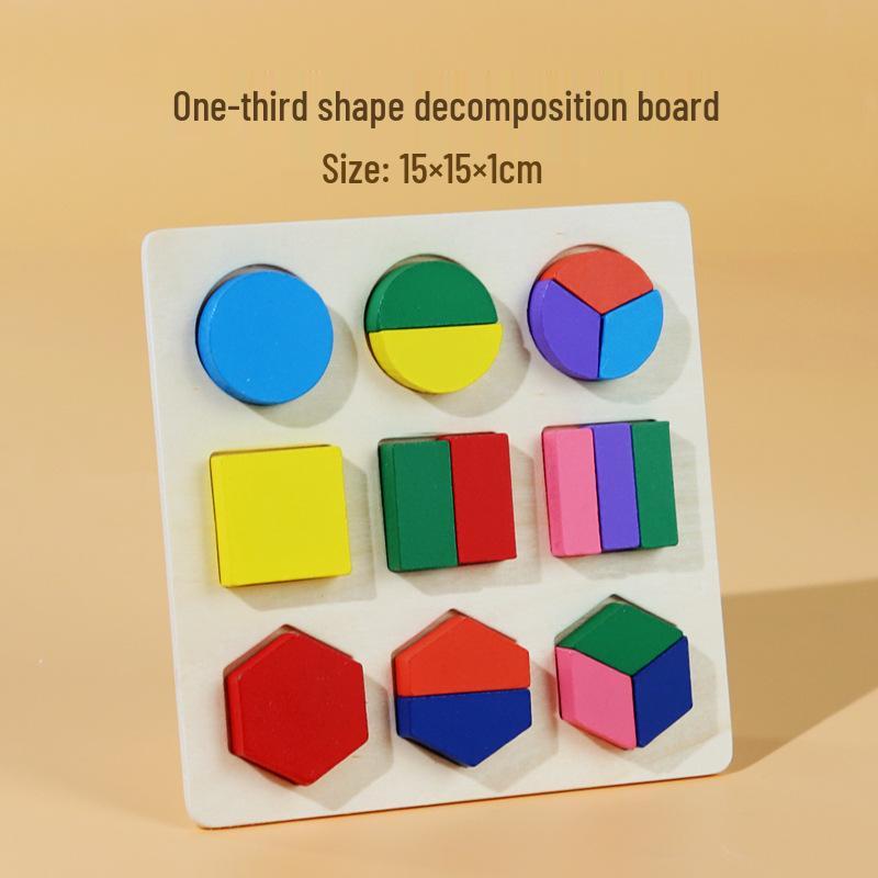 Montessori Geometric Shape Puzzle: Circle, Triangle, Square Board for Color Recognition and Matching