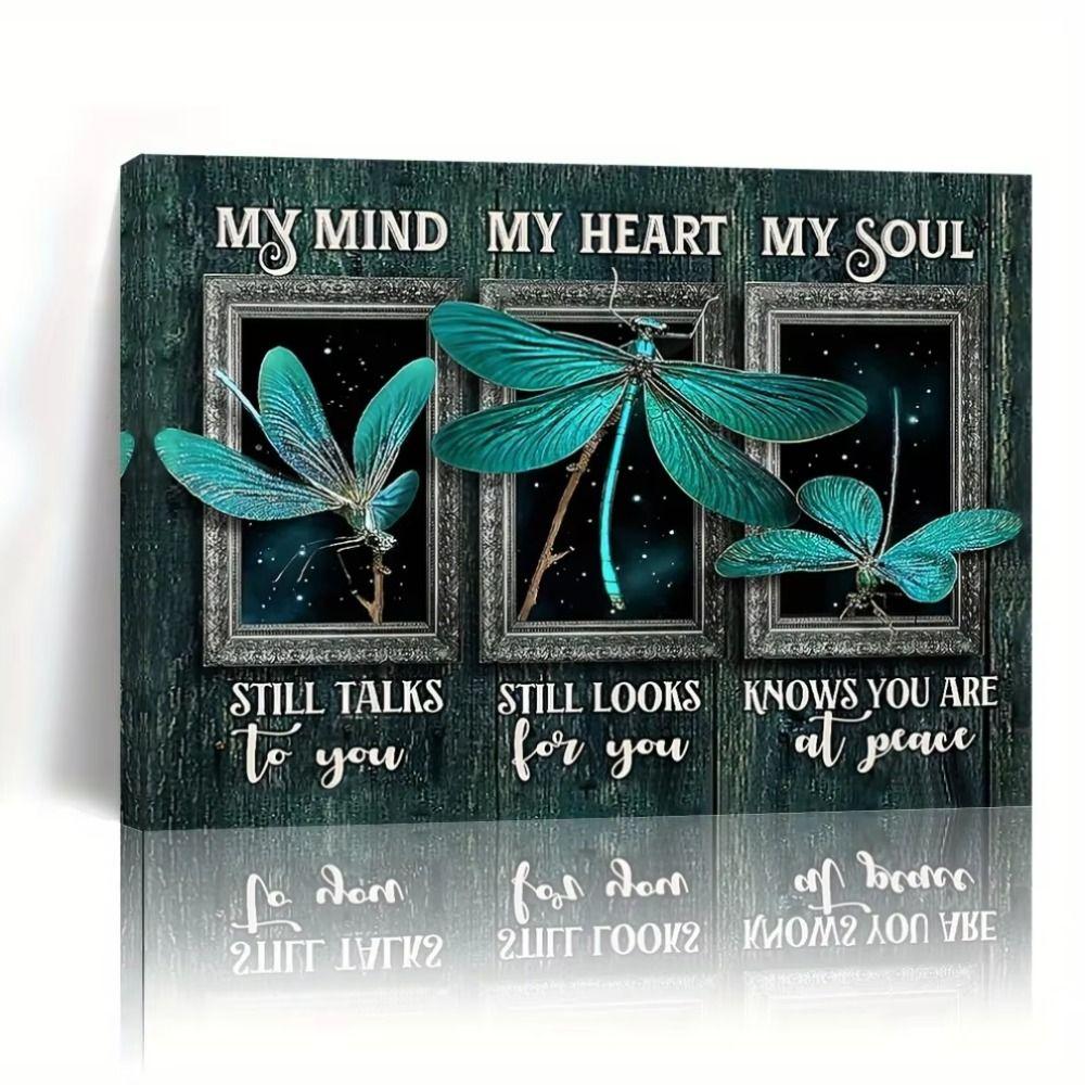 Metal Wall Art Angelica Flower Dragonfly Memorial Quote Home Office Decor 20x30cm