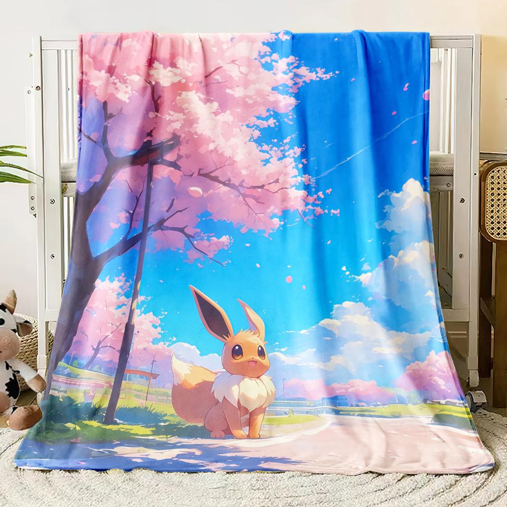 

MINISO Pok É Mon Themed Printed Flannel Blanket for Bedrooms, Living Rooms, Sofas Blankets, Offices, Lunch Breaks, Picnics, Etc 100x150cm