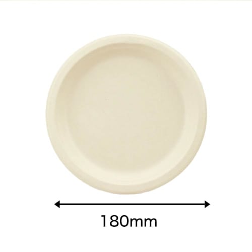 ECO&BASIC 18cm Disposable Paper Plates, Pack of 50, Stylish, Microwaveable, Made from Unbleached Bagasse, Durable, Stain-Resistant, Eco-Friendly, Plan