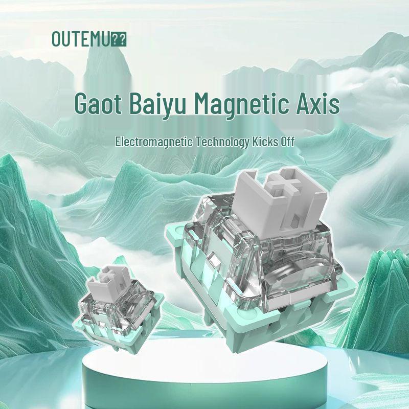 White Jade Magnetic Axis Shaft Keyboard Body for DIY Gateron Switch - Wooting-Compatible, HIFI Mahjong Sound