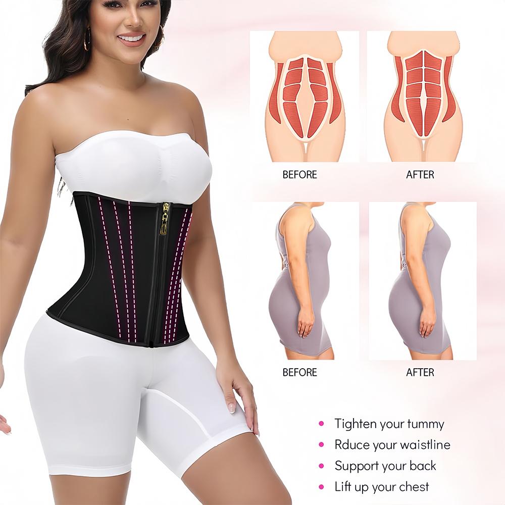 Durable And Safe Womens Waist Trainer Corset With Zipper Sweat Waist Trimmer For Women Workout Belt Corset Shapewear