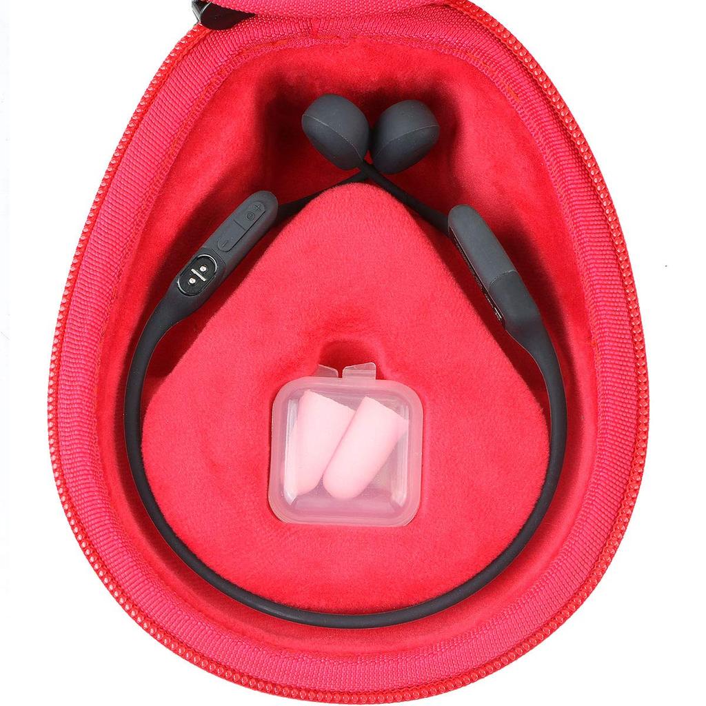 co2crea Hard Travel Case for AfterShokz Aeropex/TREKZ/OpenRun/OpenMove Open-Ear Wireless Bone Conduction Headphones (Red)