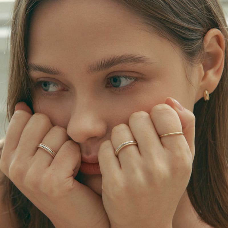 MAYBETOI 14k Pipe Layered Ring