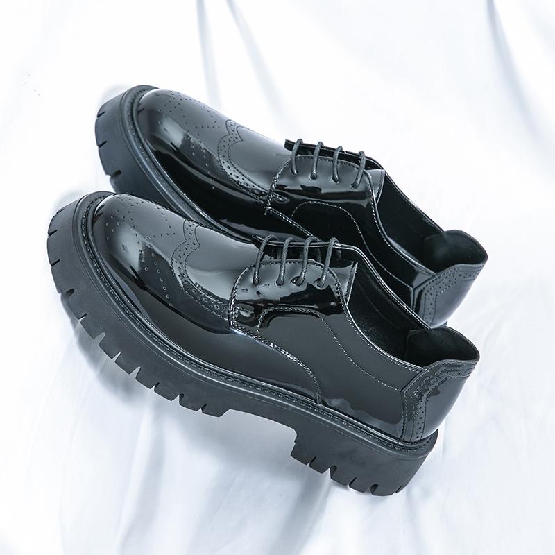 

Fashion High Quality Men Business Oxford Shoe Non-slip Thick Bottom Fashion Comfort Office Business Luxury Designer Casual Leather Shoes 46 чёрный