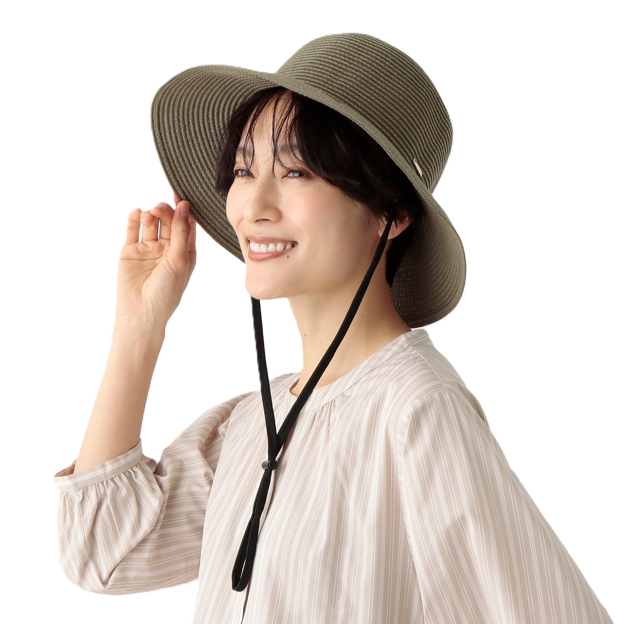 Tea Afternoon Tea LIVING Hat JK28 UV Hat Khaki [Afternoon Living] Stitch-Contrast Wide-Brim