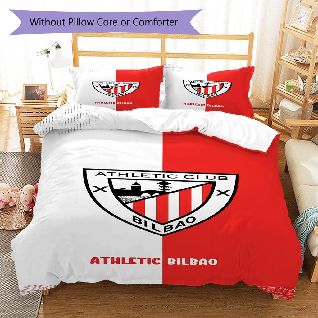 Bilbao logo Patrón Juego de Ropa de Cama Colcha Colcha Funda de Almohada Decoración del Hogar Regalo de Cumpleaños (1 * funda nórdica + 2 * fundas de almohada, sin núcleo)