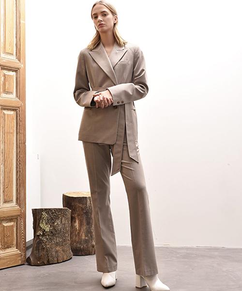 AVA MOLLI Luna Boots Cut Pants (Brown Beige)
