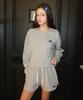 INJIACTIVE Small Logo Crop Long Sleeve Gray