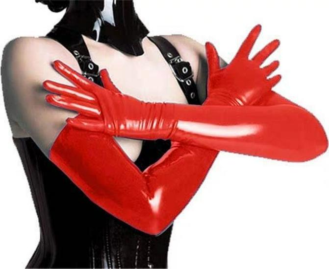Women's Extra Long Black Touchscreen Leather Gloves - Warm Lined, Over-the-Elbow, Autumn/Winter