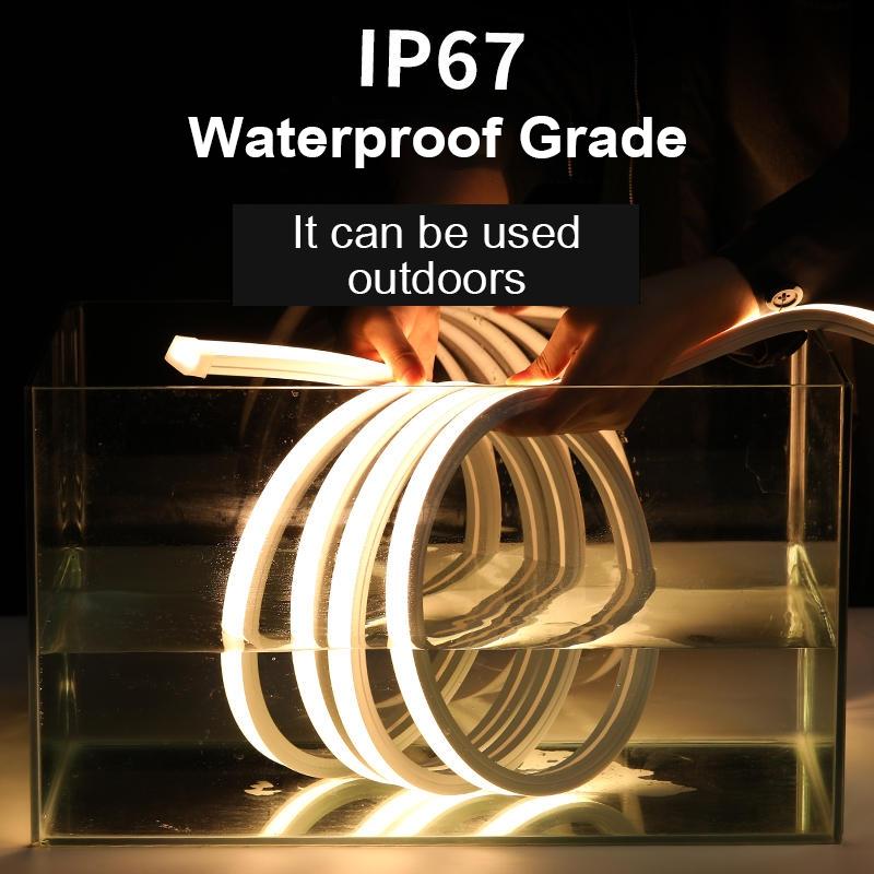220v Led Strip Lights Waterproof 1m/3m/5m/10m Cob Tape Lights Outdoor Decoration Flexible Neon Strip
