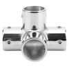 4-Way Round Base Handrail Fitting for Boats, 25mm Inner Diameter, Stainless Steel, 4-Way Pipe Fitting, Boat Hardware Accessory