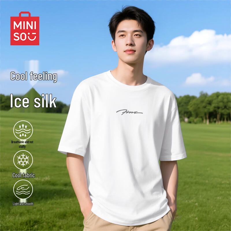 MINISO Men's Ice Silk Cooling Loose Fit T-Shirt