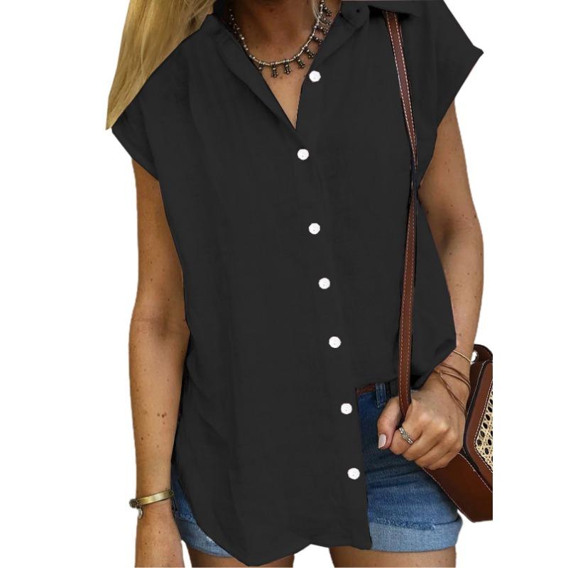 YYFS Moda damă ocazional vară primăvară culoare uni imprimeu mânecă scurtă cu gât POLO Bluze și cămăși