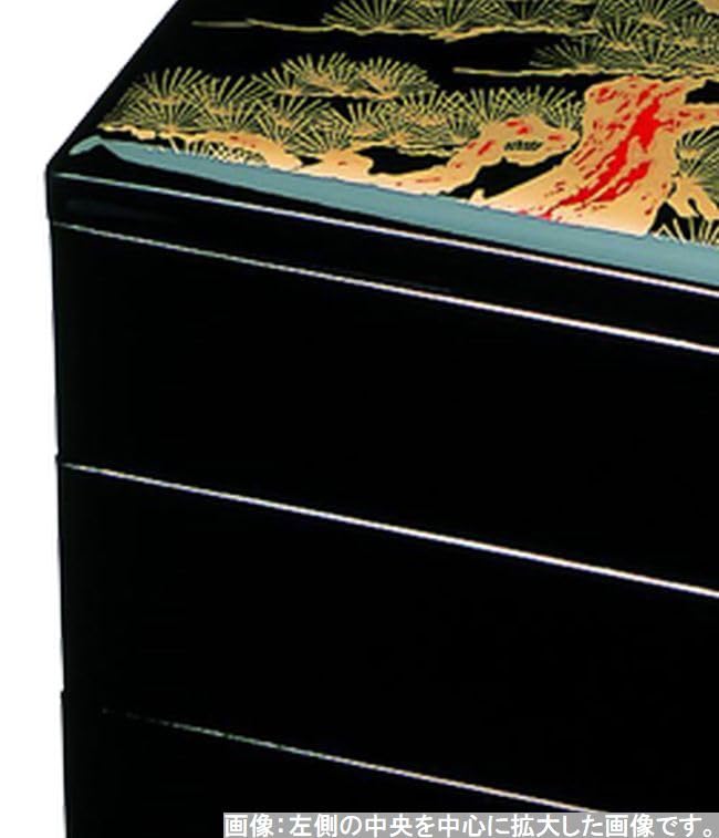 Outdoor Lunch Box Made in 3 Houtoku Sunrise Pine x x J-kitchens (Lunch Box) Japan, Tiers, 7-inch, Design, 21.0cm 21.0cm 18.0cm