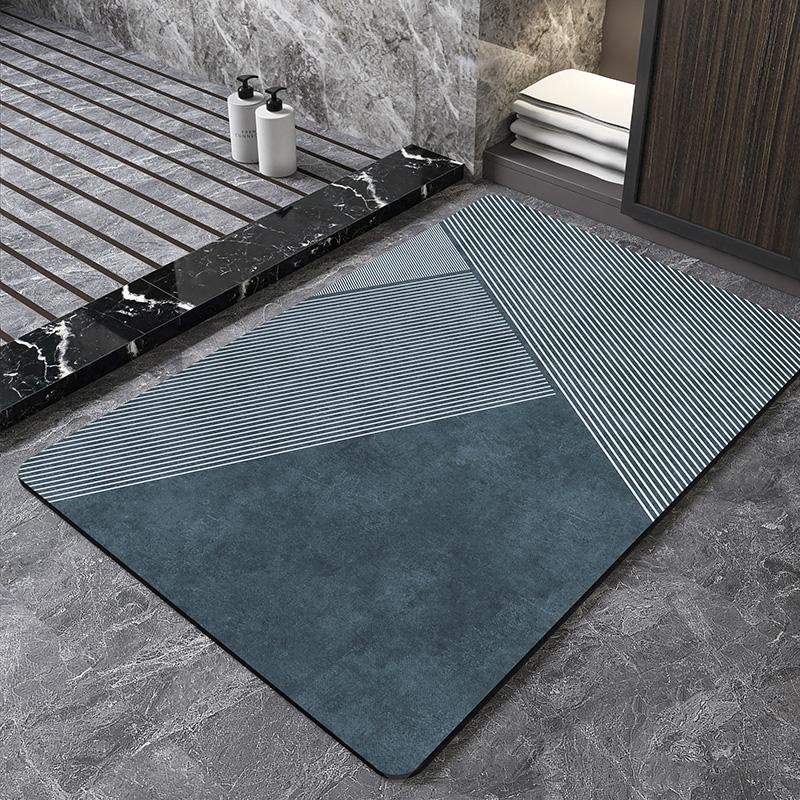 Nordic Geometric Diatomite Bath Mat Bathroom Super Absorbent Foot Mats Non Slip Quick Dry Toilet Shower Toilet Room Rugs Doormat