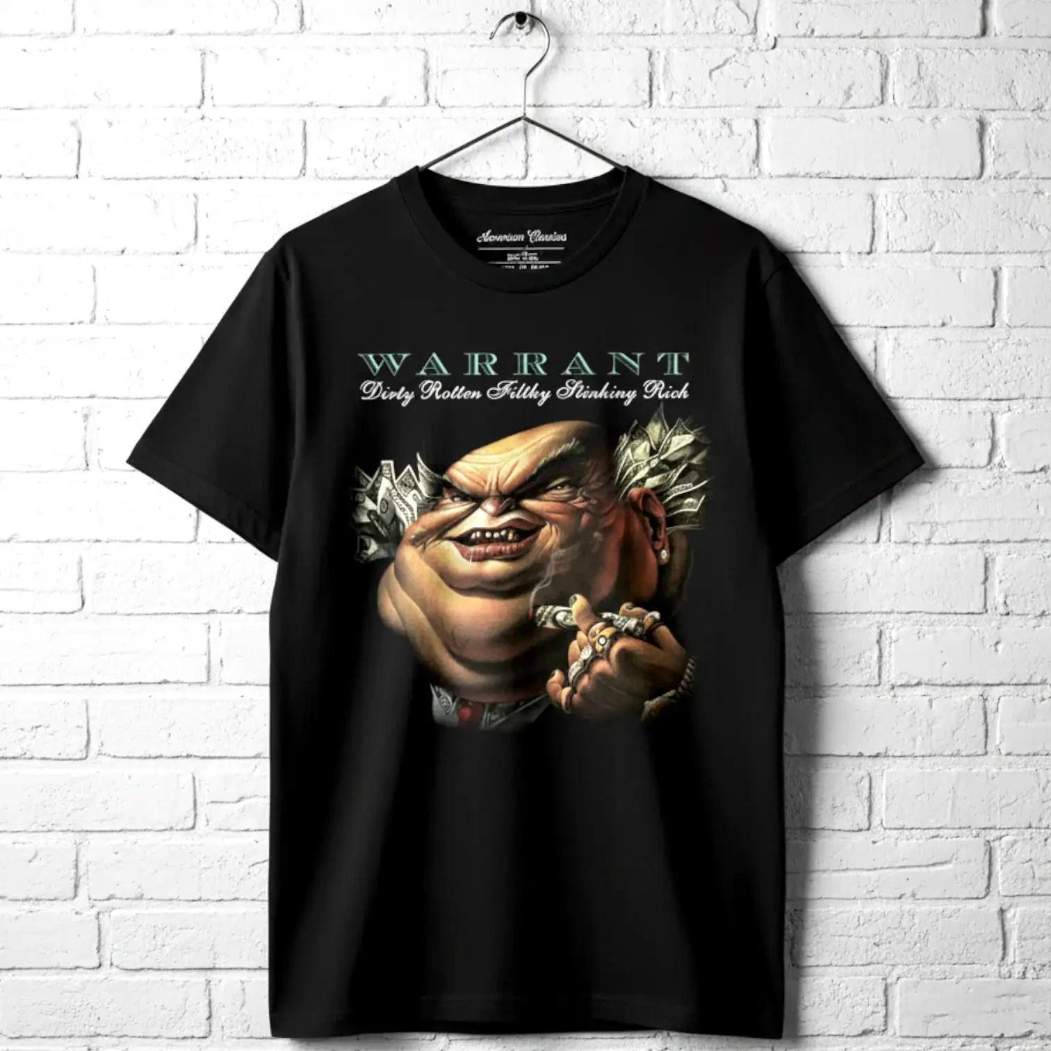 Warrant Dirty Rotten Filthy Stinking Rich Album Cover Mens T Shirt Concert Merch M