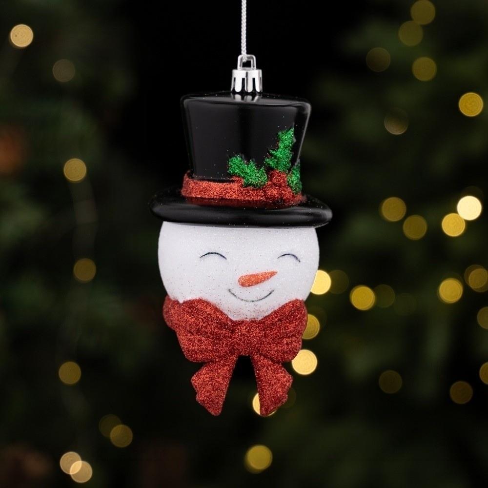 Snowman Santa Claus Snowman Pendant Plastic Delicate Christmas Hanging Electroplating Glitter Powder Shiny Xmas Ornaments