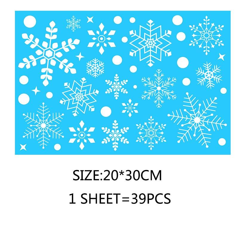 Beautify Static Sticker Home Windows PVC Large Snow Flake Wall Sticker Christmas New Year Party Elk Glass Dress Up Santa