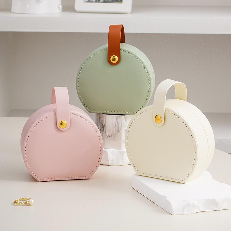Elegant Leather Jewelry Organizer With Compact Design For Travel And Gift Giving