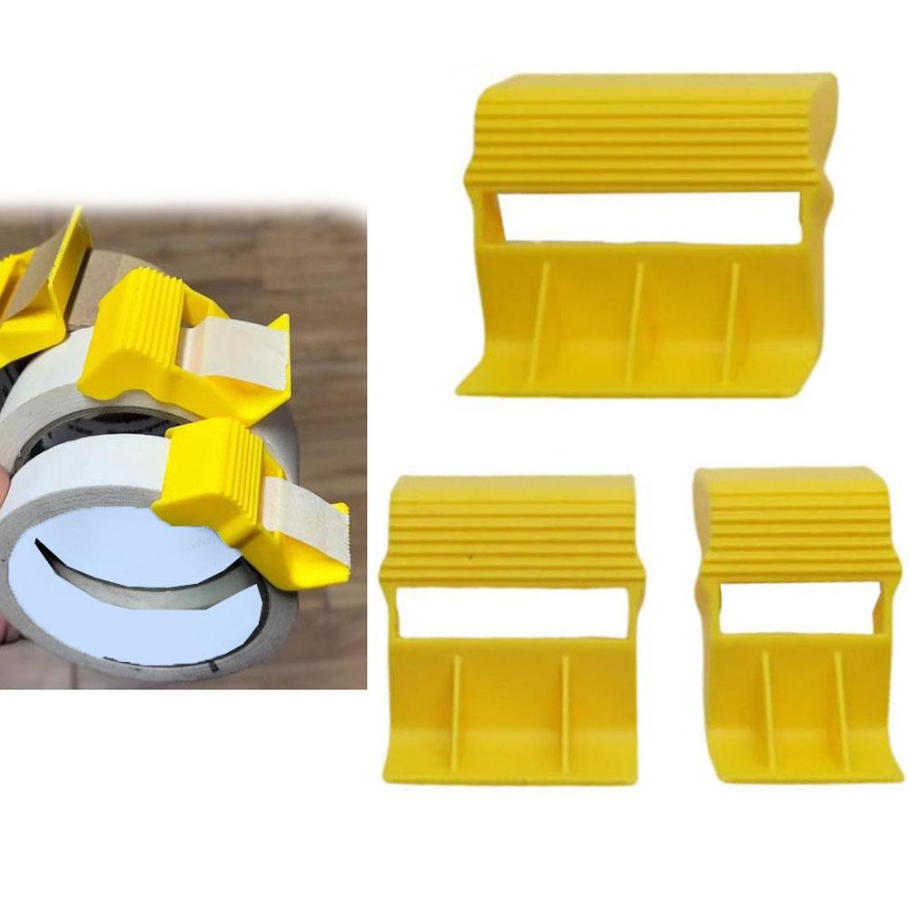 3PC Tape Dispenser for Masking Tape Constructed from Sturdy Plastic with Precision Cutter for Repeated Clean Cuts