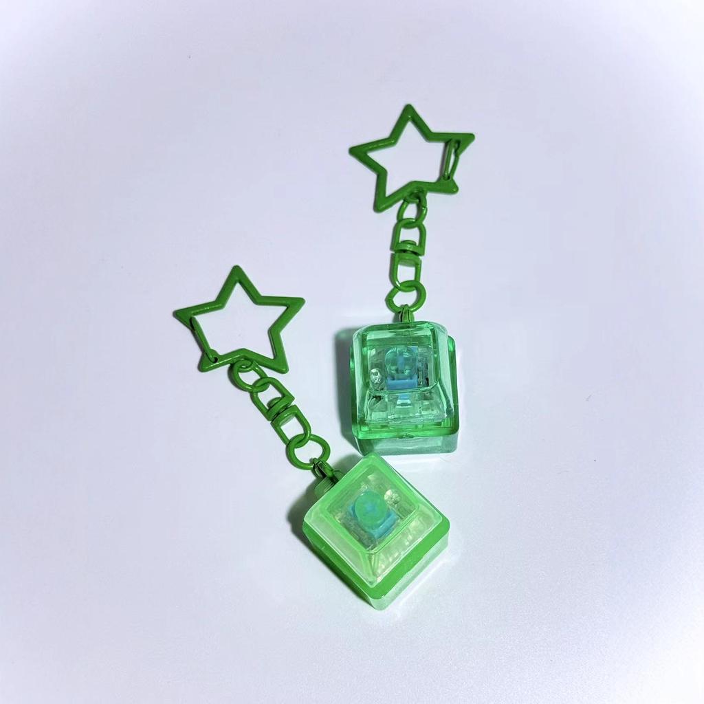Portable Pentagram Pendant Mechanical Keyboard Button Keychain Fingertip Fidget Toy Anti-Anxiety Stress Relief Tool For Home Off