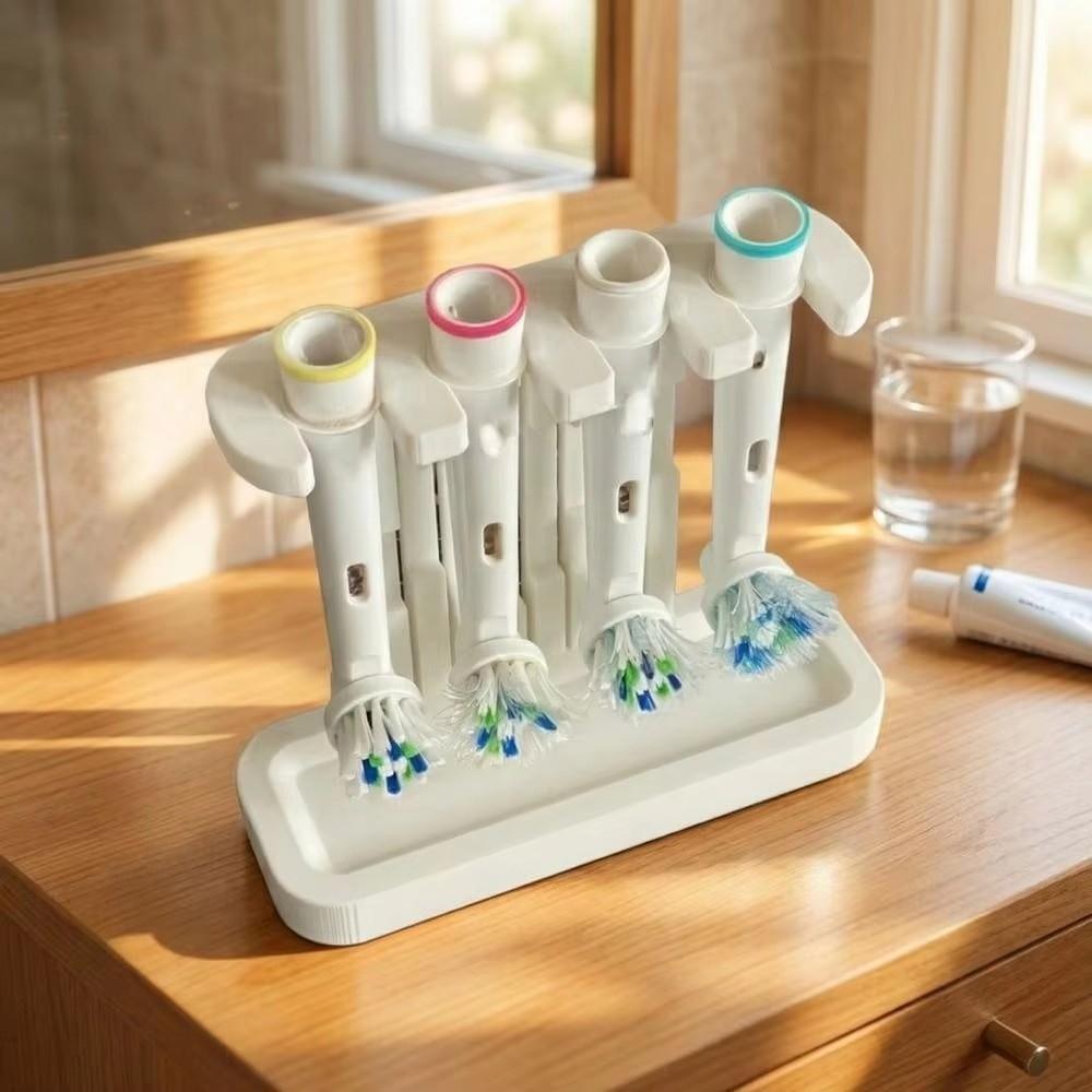 Plastic Toothbrush Head Holder 3D Printed Bathroom Storage Rack Keeps Heads Dry