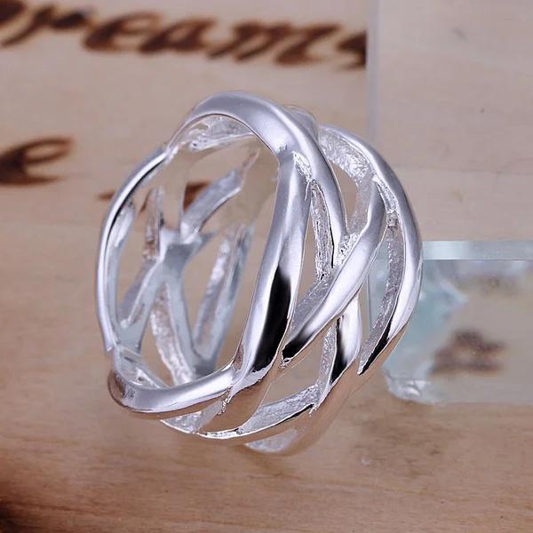 Heiße Mode Exquisiter 925er Sterlingsilber Netzförmiger Ring Klassische Modelle Raffinierter Luxus Silberschmuck R010