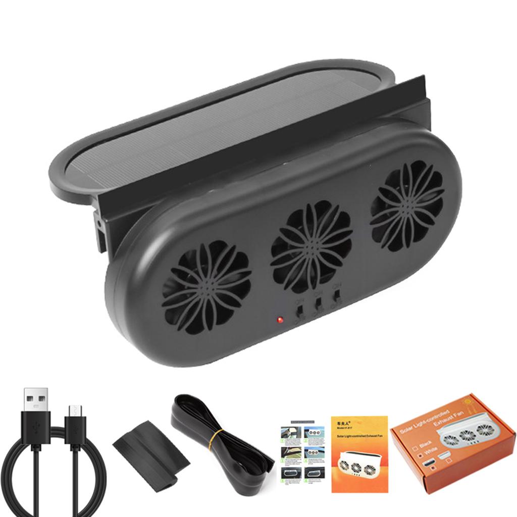 Car Solar Powered Window Exhaust Fan Car Air Purifier Car Solar Power Air Vent Radiator Fan Ventilation Fan