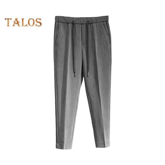 

Мужские брюки с эластичной талией на шнурке, прямые, однотонные, свободные, в деловом стиле, для офиса, брюки Ninth Pants M серый