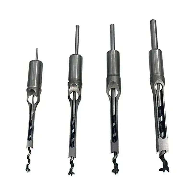 

1/4” 5/16” 3/8” 1/2” 4PCS/Set Woodworking Square Drill Bit Wood Mortising Chisel Countersink Drill Bits Hole Saw Power Tool Kit сірий колір