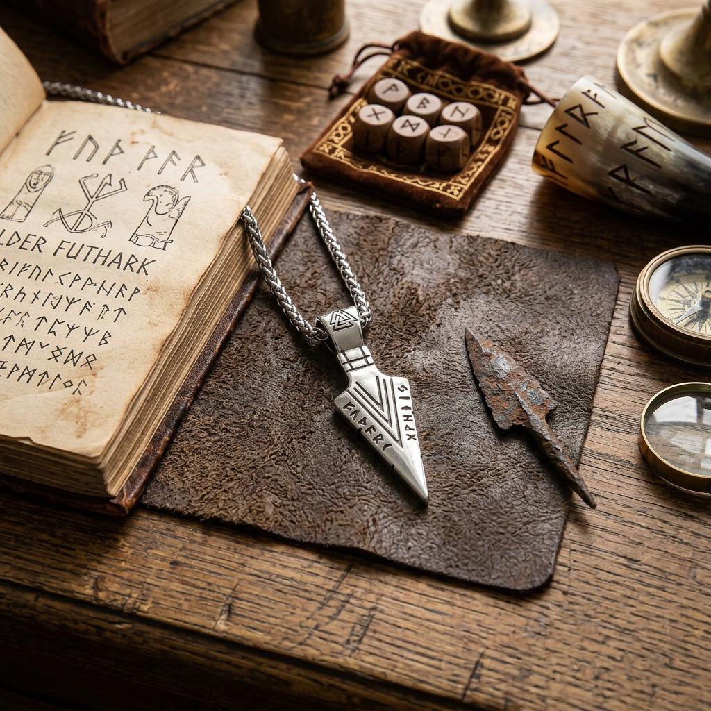 Viking Gungnir Spearhead Necklace Odin Spear Valknut Rune Pendant Stainless Steel Nordic Warrior Amulet for Men