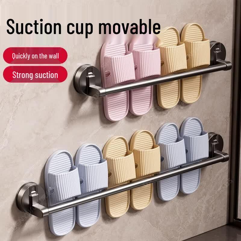 Suction Cup Bathroom Slipper & Towel Rack