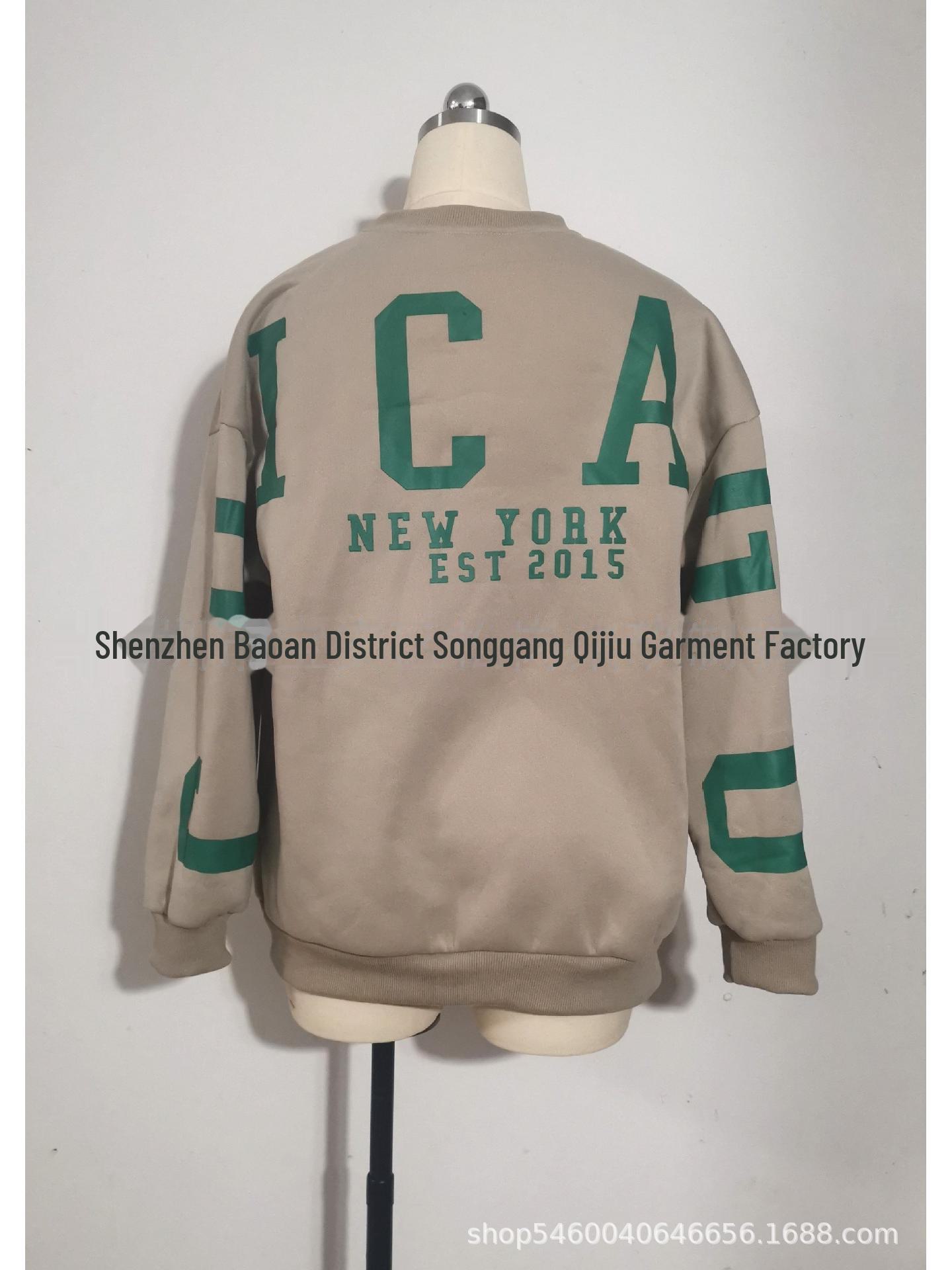 

Жіночий повсякденний товстий універсальний світшот з круглим вирізом 2023 року XXL хакі