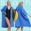 2025 Quick-Dry Hooded Swim Poncho with Zipper - Portable Bathrobe and Beach Towel