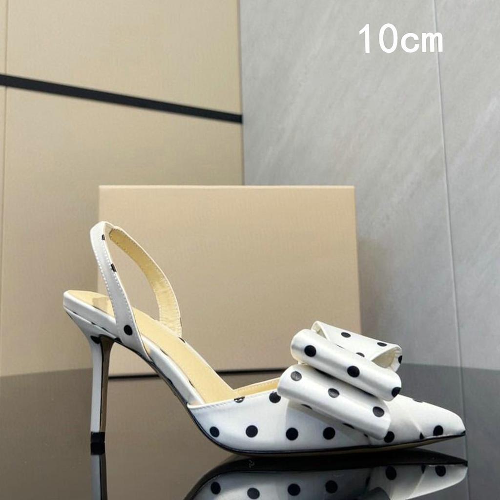 Fashion Bow Pointed-Toe Stiletto High Heels For Women 2025 Summer New Style French Elegant And Stylish Back-Strap Flip-Flops