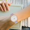 Fieldwork Analog Watch with Silicone Flower Embossed Rose Women's Strap, Pattern, Black, JN043-5