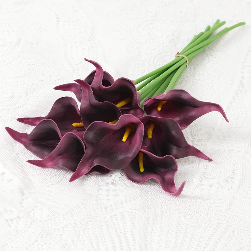 5Pcs PU Calla Lily Simulation Flowers for Home Decor Floral Arte Set Garden Wedding Decoration Bouquet DIY Vase Ornament