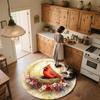 Flower Bird,Round Area Rug,Carpet Rug for Living Room Bedroom Sofa Playroom Decor,Non-slip Floor Mat