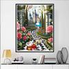 Disney 5D DIY Diamond Painting Iconic Scene Illustrations From Alice In Wonderland Cartoon Full Diamond Mosaic Art Wall Decoration Set