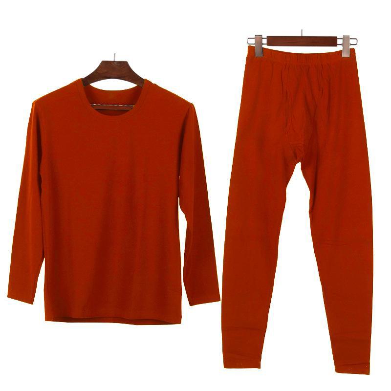 Men's Pure Cotton Round Neck Thermal Underwear Set - Lightweight, Breathable Autumn Bottom Wear