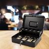 1pcs Iron Money Box with Lock Cash Box with Spring-Loaded Bill Clips 5 Grids Cantilever Coin Tray Safe Key Lock Money Organizer
