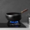 24cm Iron Wok Chinese Cooking Boiling Cookware No Coating Gas Stir Fry Pan Flat Bottom