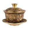Brass Creative Tea Set, Dragon and Phoenix Chengxiang Tea Bowl, Chinese Tea Cup, Water Supply Bowl, Handicraft, Home Decoration