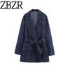 Za Autumn and Winter New Arrivals Women's Clothing Zr European and American Style Fashionable Versatile Casual Loose Denim Short Trench Coat 4470273