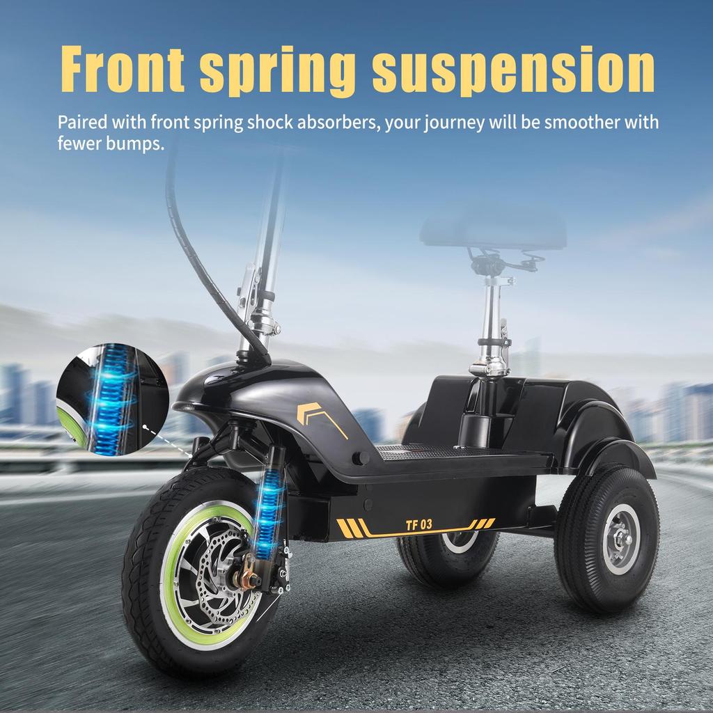 Three-wheeled Electric Scooter Twofish TF03 500W Motor 48V15Ah Battery 30km/h Max Speed 30km Max Range