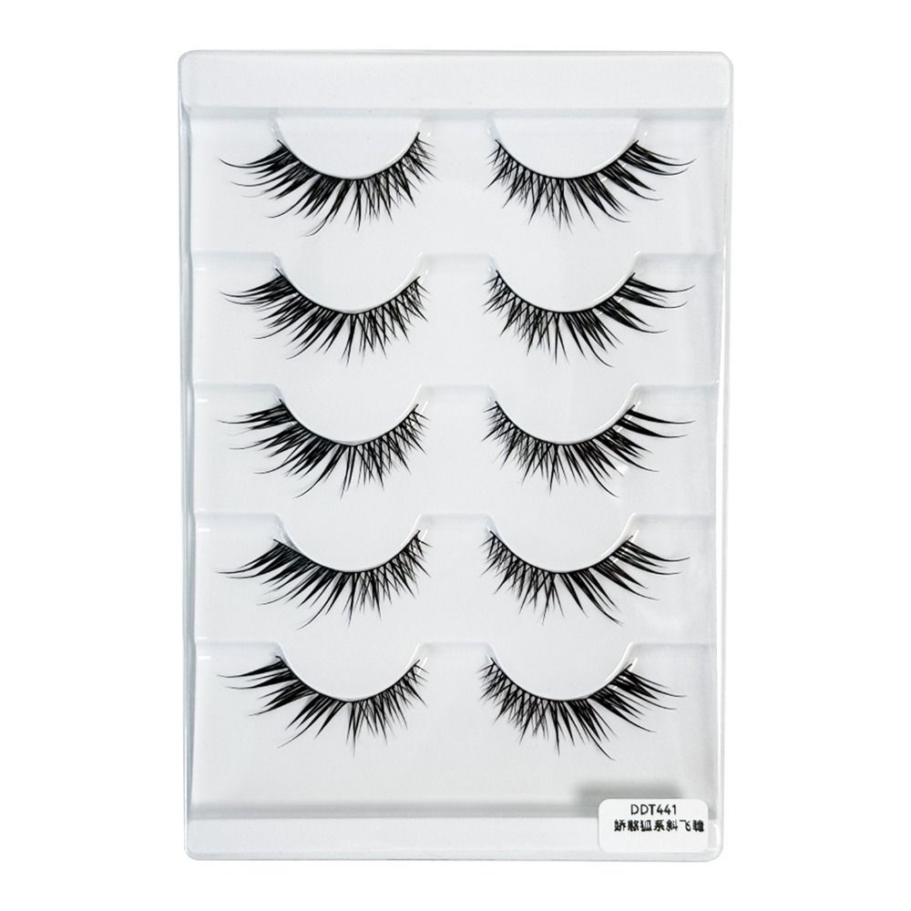 5 Pairs Wispy Foxy Eye Lashes Long Natural Fake Lashes Women's Beauty Eyelashes  Eye Extension