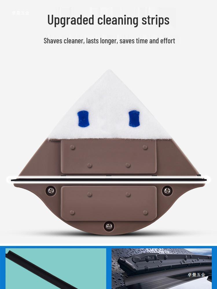 Double-Sided Magnetic Window Cleaning Brush for High-Rise Glass
